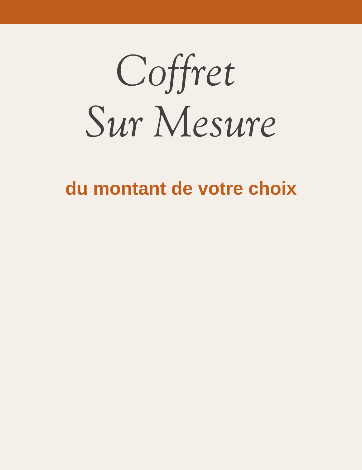 Coffret à la carte
