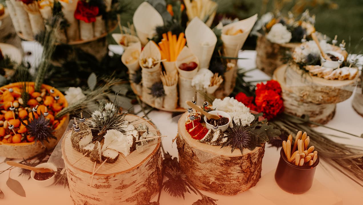 Buffet de mariage préparé par le traiteur Le Petit Saint Thomas