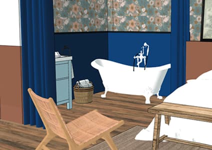 Chambre avec baignoire